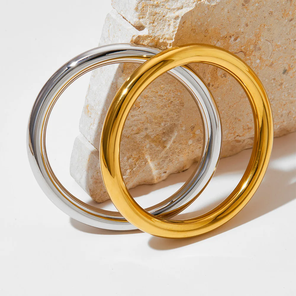 Aretas 2024 Vintage Elegant Jewelry 316l Stainless Steel Gold Plated Pvd 18k Wide Bangle Wholesale Textured Flower Women Bangles