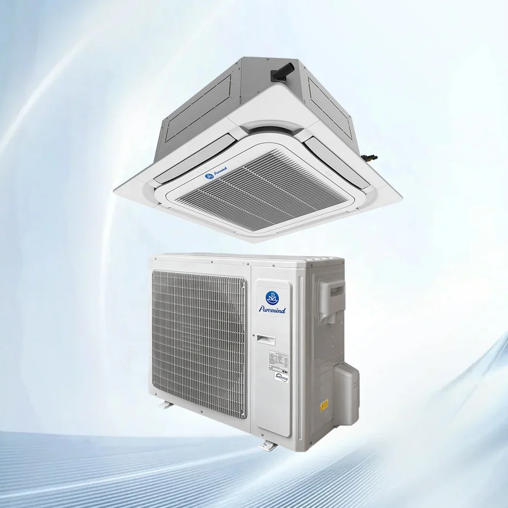 Puremind Gree Factory Price OEM 12000-60000Btu Ceiling Central 4 Way Cassette Air Conditioner Fan Coil Unit Ar Condicionado