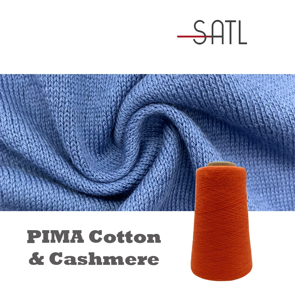 Wholesale 2/48nm 90% PIMA Cotton 10% Cashmere Semi-worsted Spun Knitting Yarn