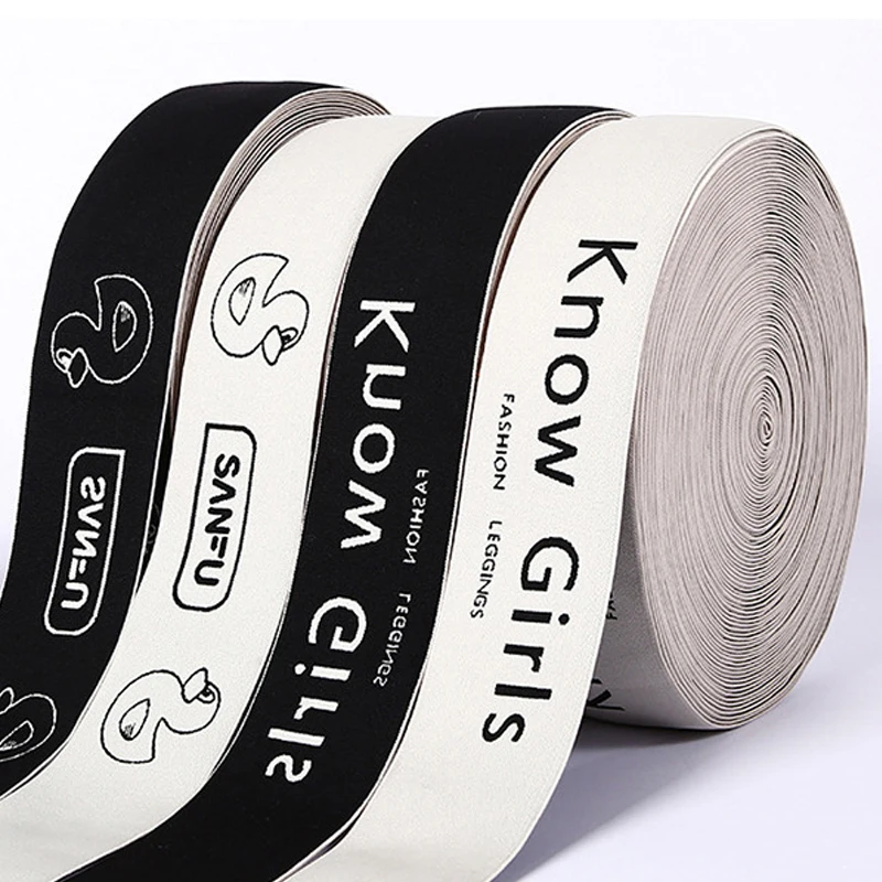 Factory Custom Crocheted Polyester Ribbon Rubber Band Cartoon Letter High Elastic Polypropylene strap
