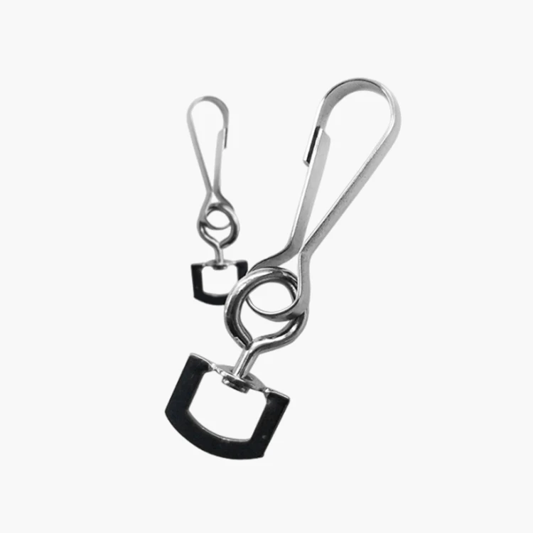Wholesale  Swivel Buckle Hook Custom Vintage Retro Bag Parts Accessories Metal Key Ring Nickel Chain Hook Keychain