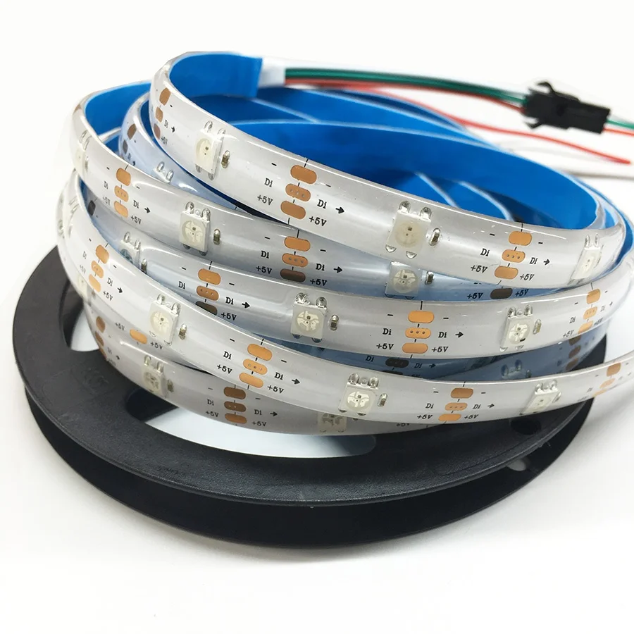  5 в ws2812 ws2812b 5050 smd 60 светодиодов 144 индивидуально Адресуемая Светодиодная лента