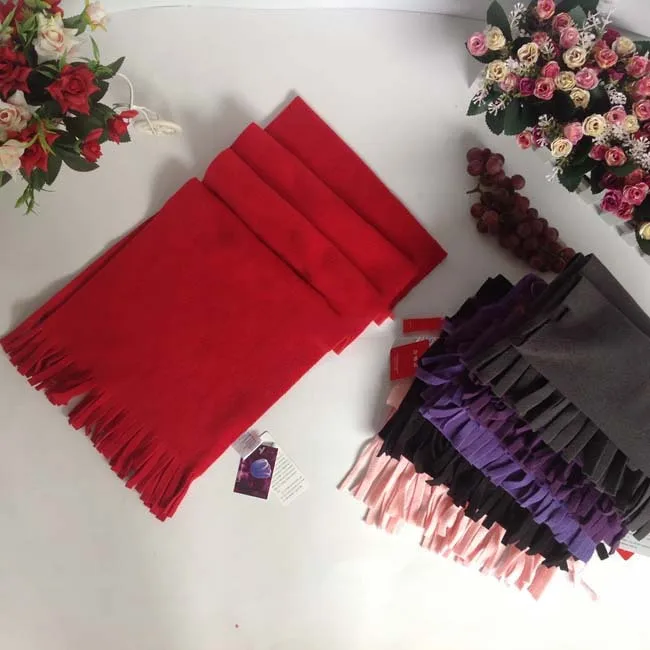 custom cheap polar fleece scarf winter worm polarfleece scarf