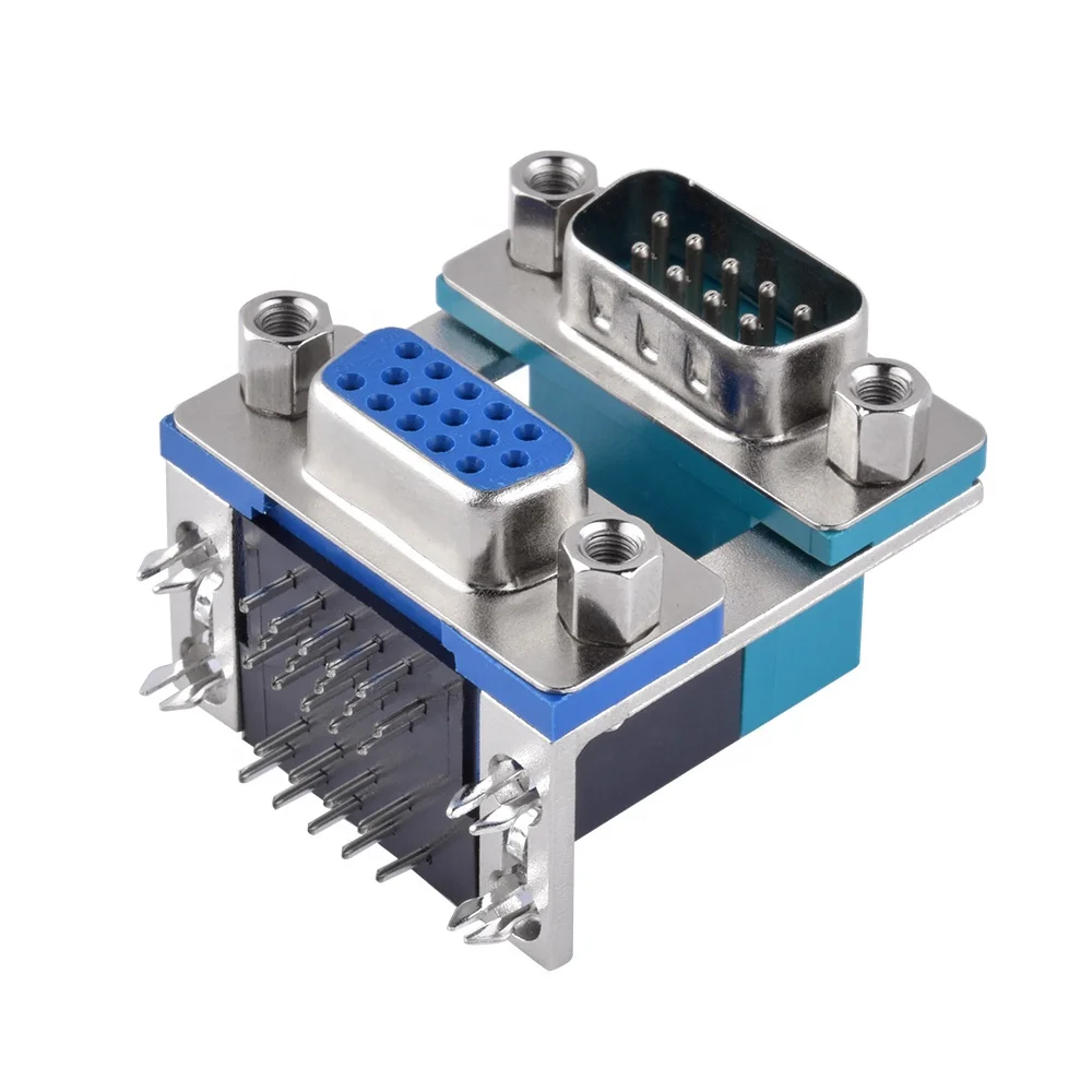 Dual Port Conjoined DR9 Male To HDR15 Female D-SUB Connector For Audio And Video