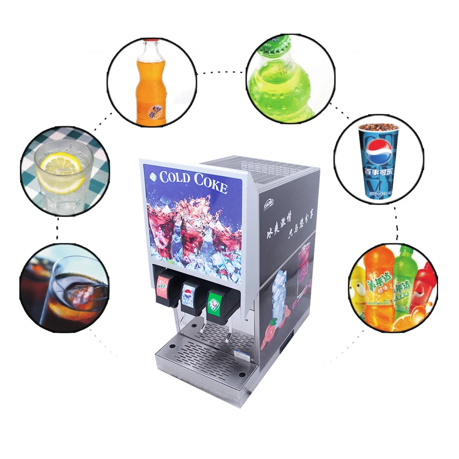 Iced Carbonated Beverage Fountain Coke Soda Machine Beverage Dispenser Machine Coke Post Mix Dispenser