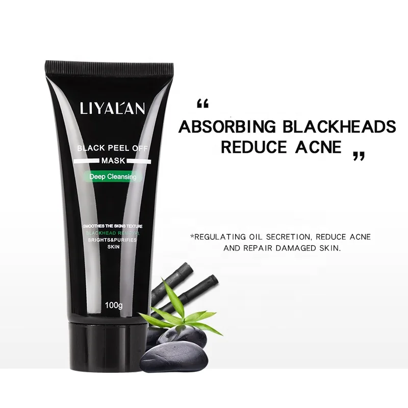 Private Label Face Pore Cleaning Blackhead Removal Bamboo Charcoal Black Peel Off Nose Mask