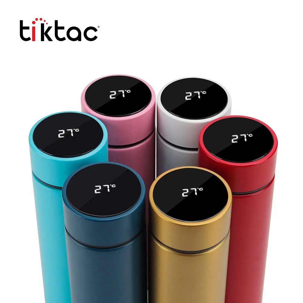 Custom printed logo smart temperature stainless steel vacuum insulated water bottle