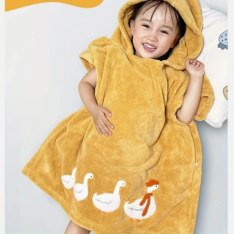 Good quality soft baby towel wholesale cotton kids poncho beach towel with hooded