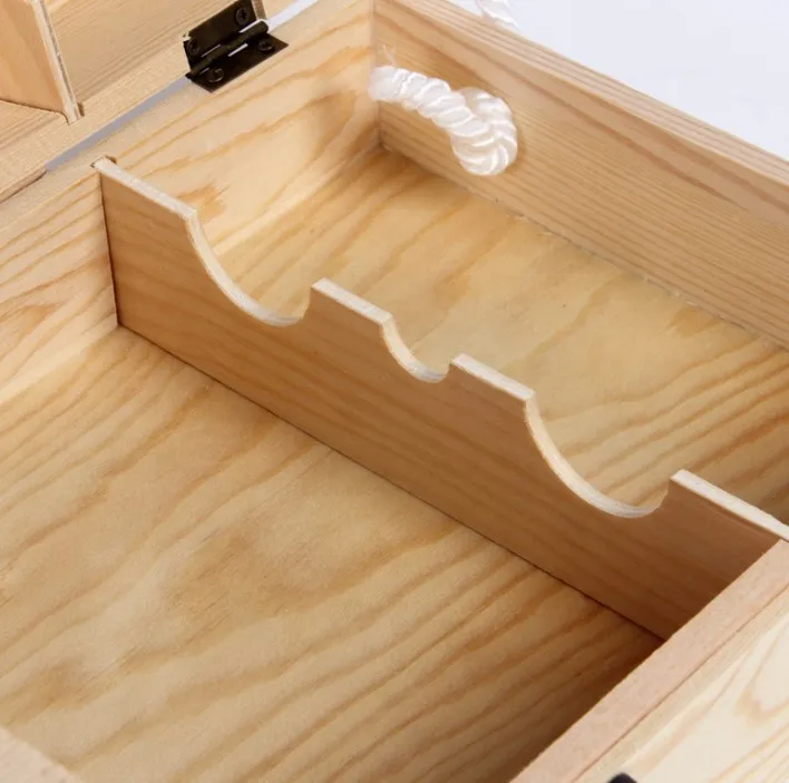 Бесплатный образец новый дизайн высокое качество 2 бутылки деревянная коробка для вина