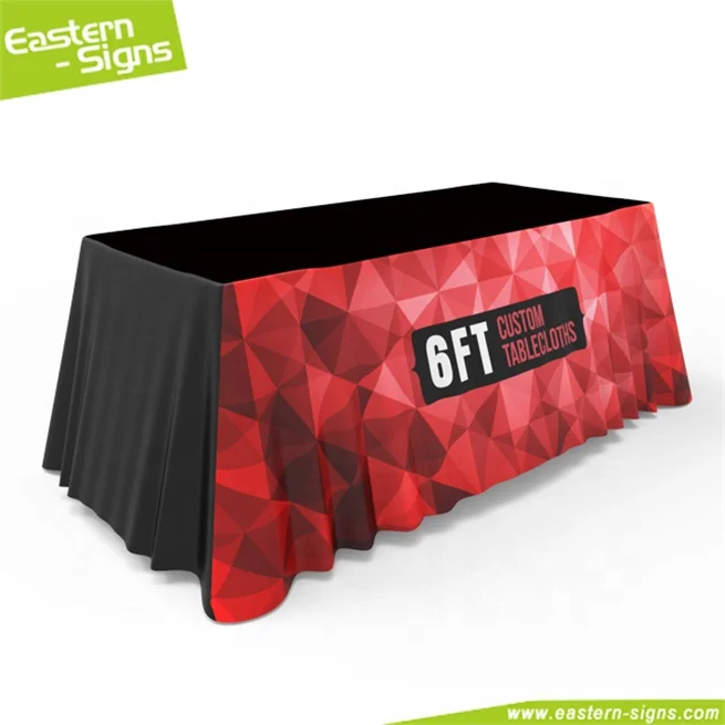 Custom Logo Printed 6ft 8ft Fitted Cover Interconversion Display Tablecloth Table Cloth for Trade Show