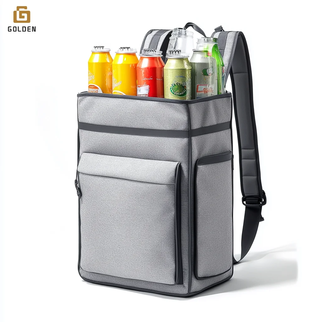 Golden 2024 Camping Isolat Cooler Backpack Bag Travel Heavy Duty Bike Food Delivery Bag Backpack For Bicycle Cycling Picnic