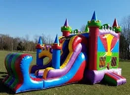 Kids bouncing castles combo air bouncer trampoline mega pink moonwalk unicorn inflatable jumping castle for sale