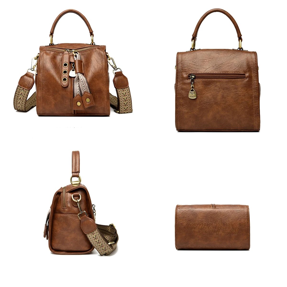 FANXI RTS Hot Selling Square Soft PU Leather Luxury Brand Crossbody Bag Hand-handle Shoulder Bag Designer Handbag for Women