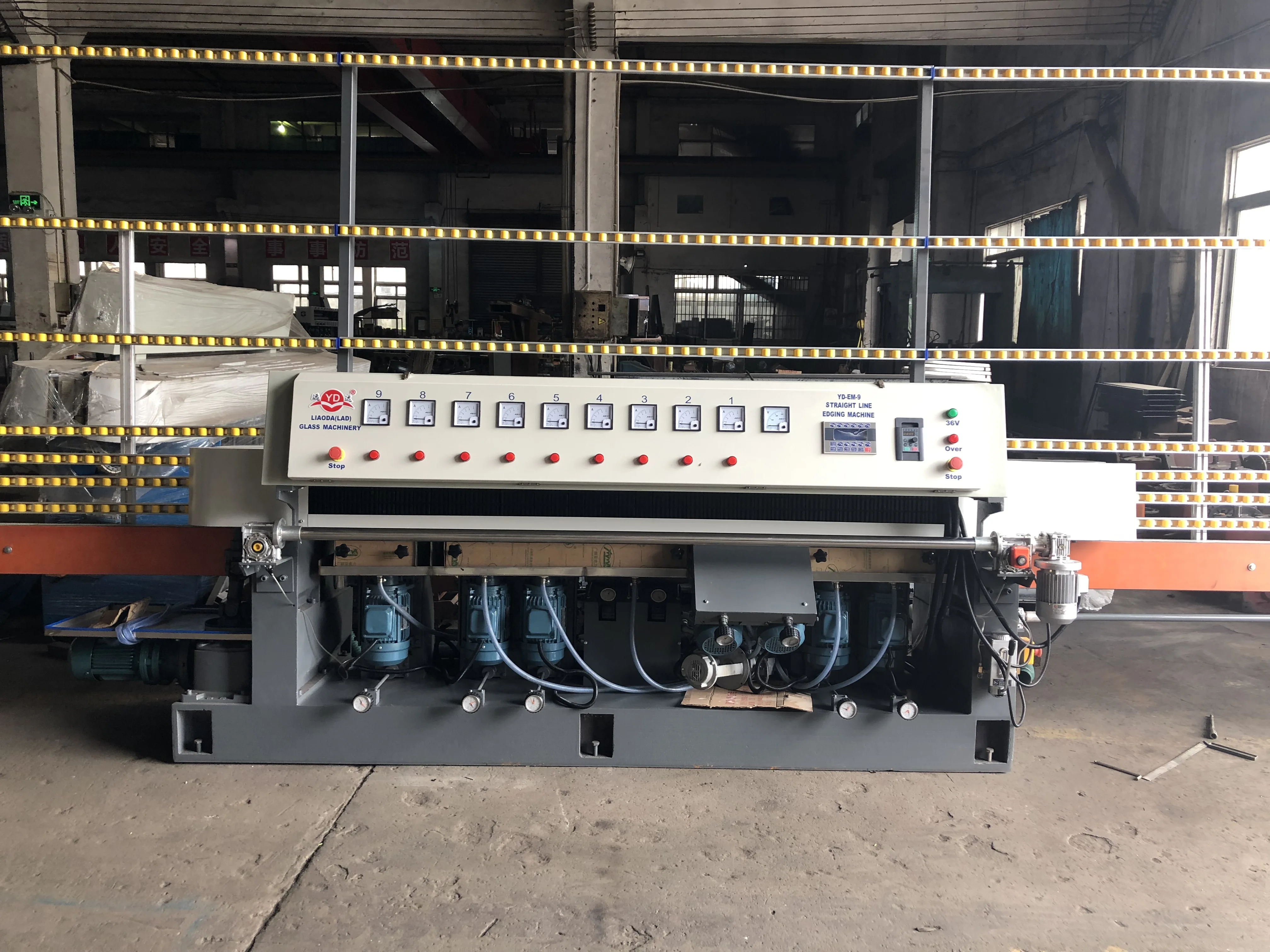 9 stones Glass door window straight line edger machine/glass edge polishing machine