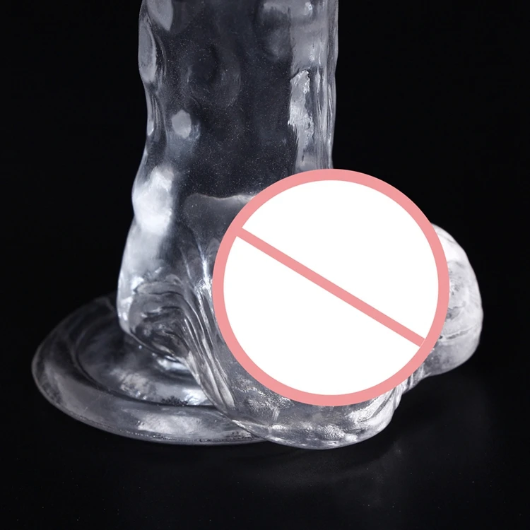 Thrusting 3.35 inch TPE artificial transparent suction cup mini thin slim simulation small penis crystal silicone g spot dildo