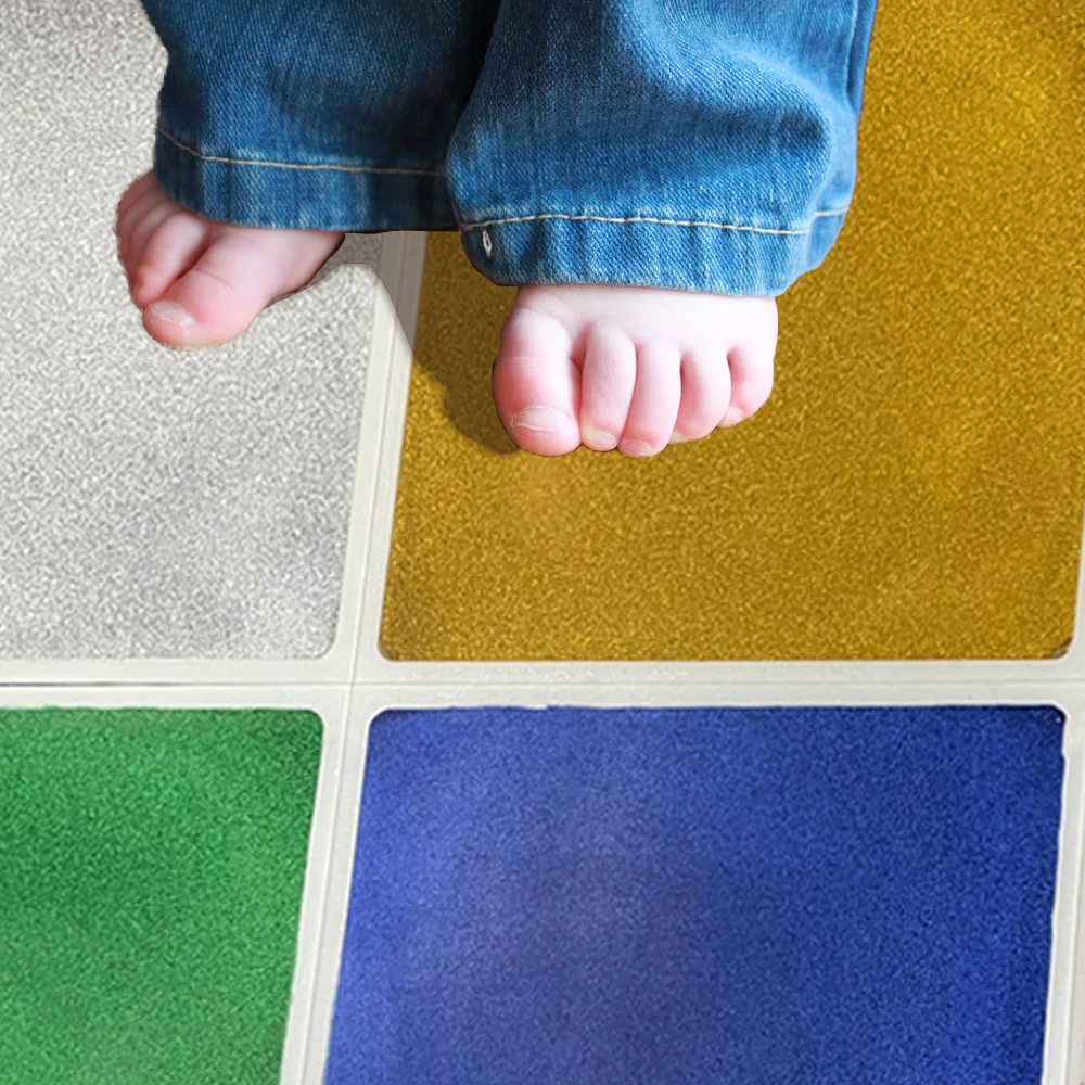 Educational Toy Sensory Products Liquid Glitter Dynamic Floor Kid Playhouse Sensory Floor Tiles PVC Glitter Sensory Mat for Kids