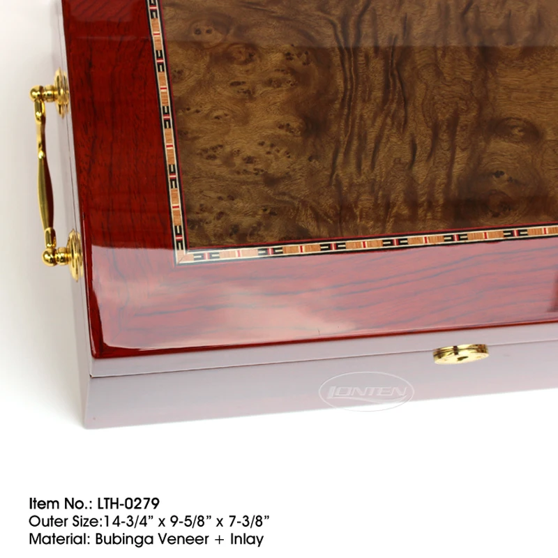 Lonten luxury Lacquer piano paint Cigar Box Humidors Hygrometer humidifier Boxes holder wooden accessories cigar humidor box