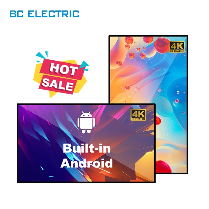 BC4000A On Store 4K  Advertising Players Digital Signage Wall Mounted Ad Machine 55 Inch Ad Player