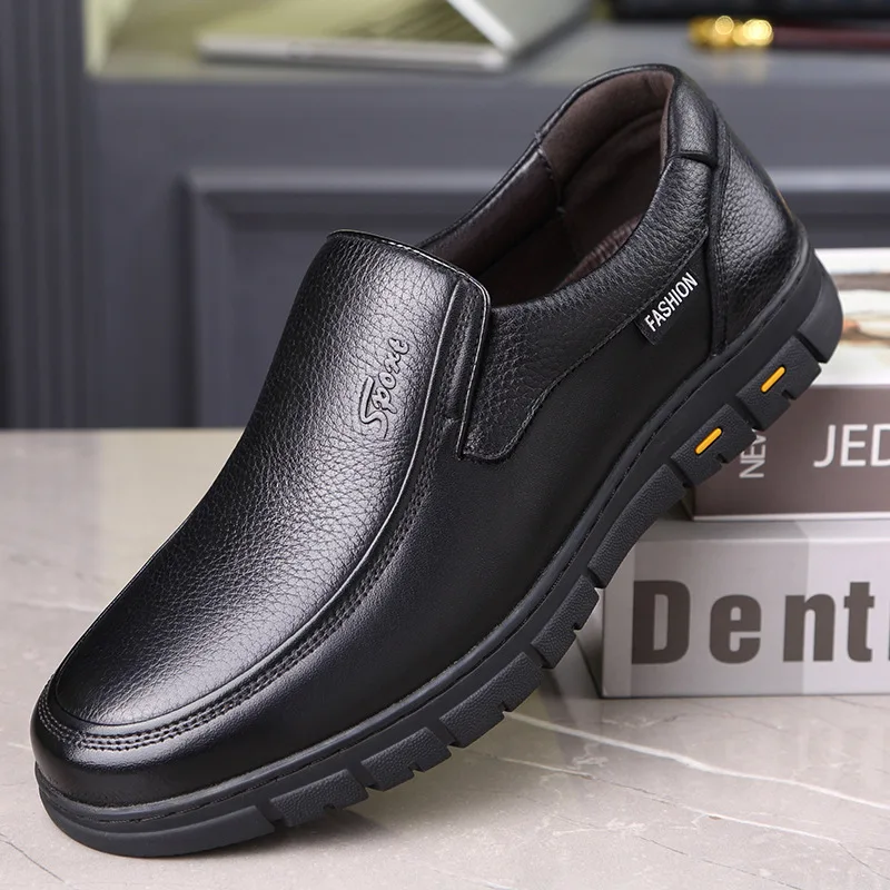 Hot sale genuine leather dress shoes men loafers men slip-on Rubber sole top quality casual shoes men
