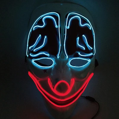 LED Halloween Mask Cold Glowing Mask Light up Mask Luminous Facepiece Props Gifts Festival Costume Masquerade Parties