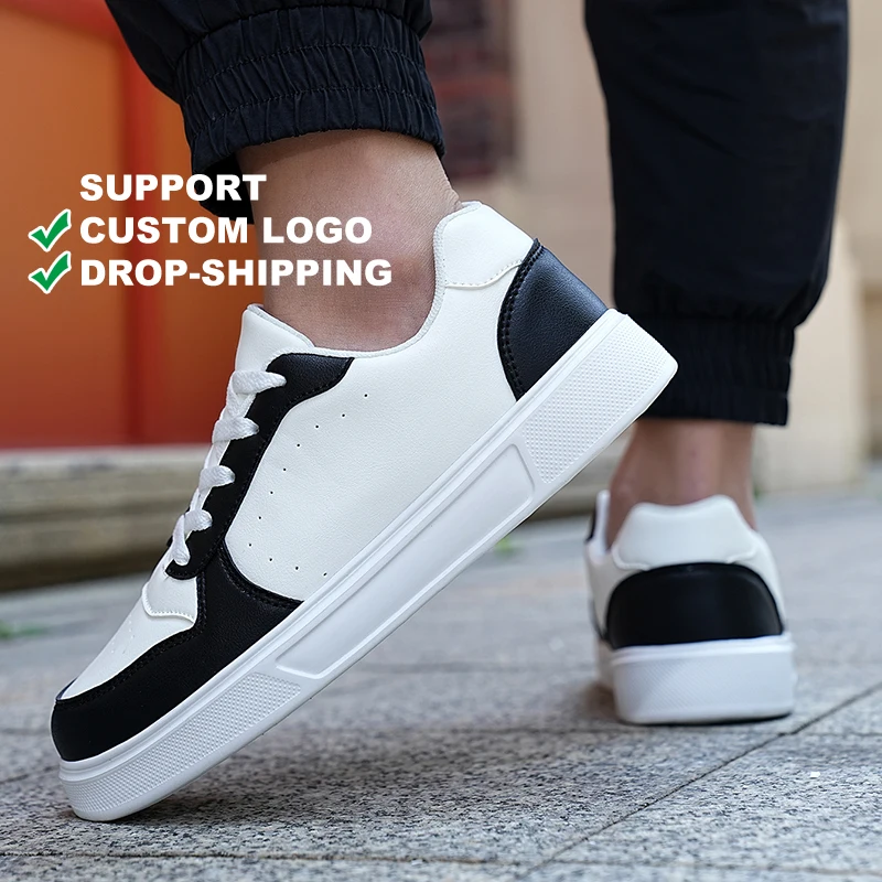 Custom Logo Casual White Sneakers Pour Homme Erkek Manufacturers China Pria Black Sepatu Original Sneakers For Men 2024