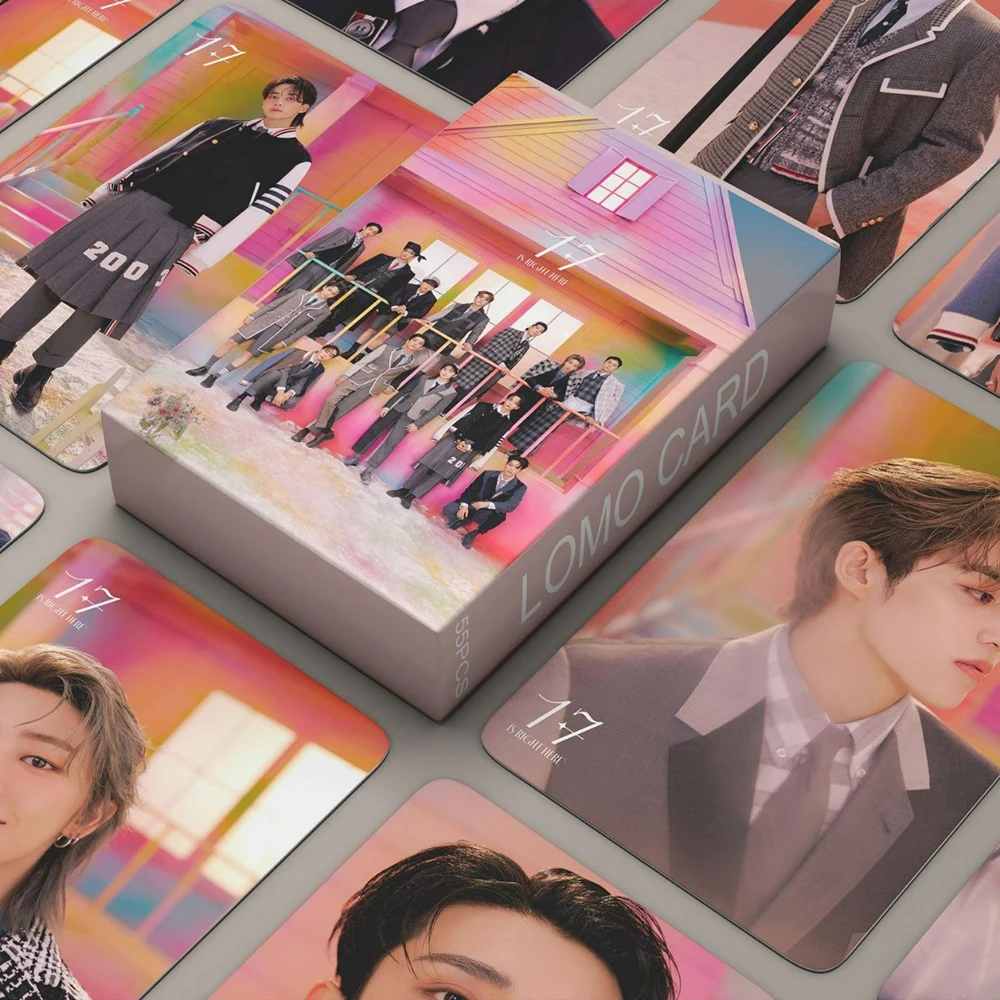 55Pcs/Set KPOP 17 IS RIGHT HERE Album Boxed Lomo Cards Jeonghan Wonwoo S.Coups Mingyu DK Hoshi Fashion Photocard Fans Collection