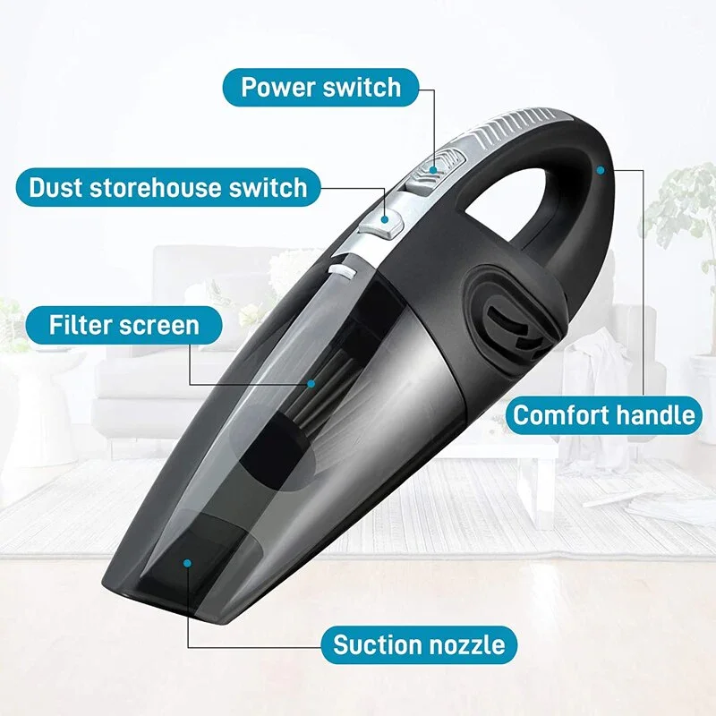 Household Home High Power 120w Cleaning Robot Chargeable Wireless Cleaner Car Handheld Vacuum Dust Collector Car cleaning Tool