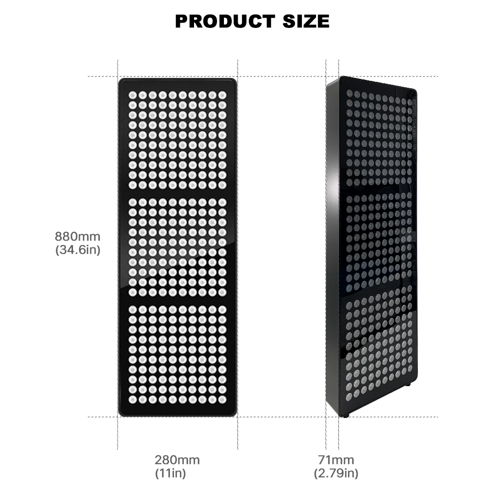 Azure 1500w full body smart digital display dual chip 660nm 850nm led red light therapy panel