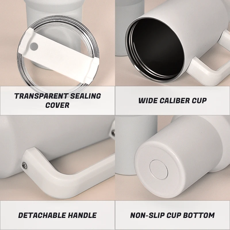 Wholesale glow in the dark tumbler 40oz sublimation blank tumblers stainless steel travel mug with plastic handle and straw