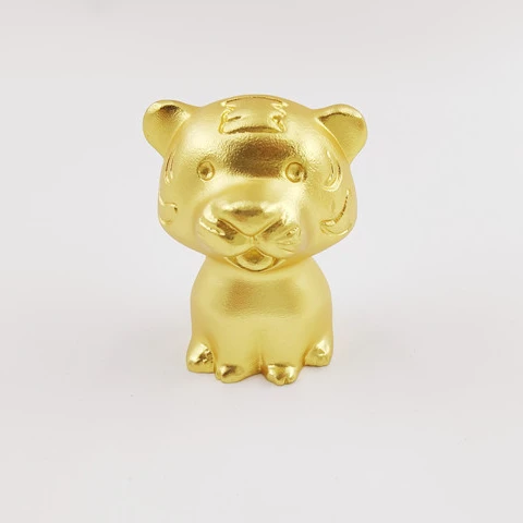Brass metal artwork Chinese zodiac tiger animal Brass sculpture golden colored home decor brass ornament