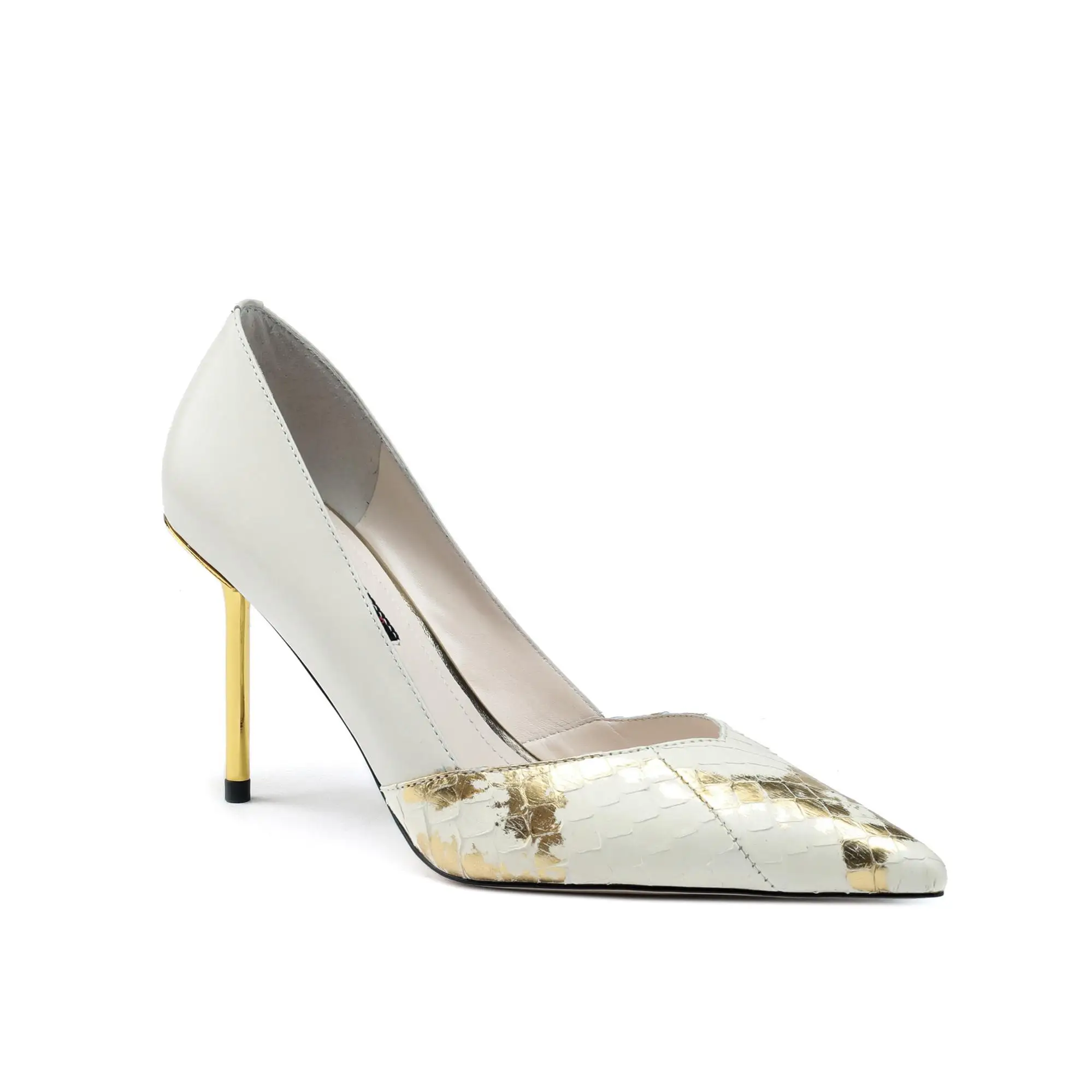 WETKISS 2023 Black Beige Snake Skin Pointed Stiletto Heel Toe High Heel Sandals Pumps Women Shoes