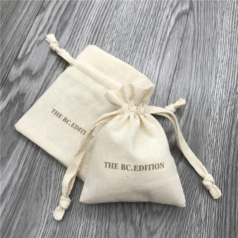 Custom Organic Cotton Bag Small Fabric Gift Pouch