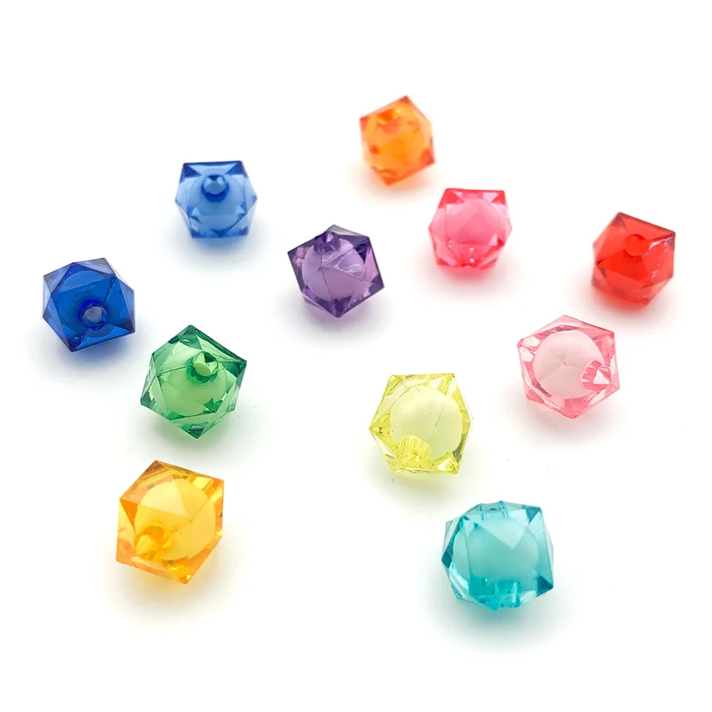 Factory Direct Supply Diy Handmade 10mm Transparent Square Bead Beads Mobile Acrylic Diamond Beads