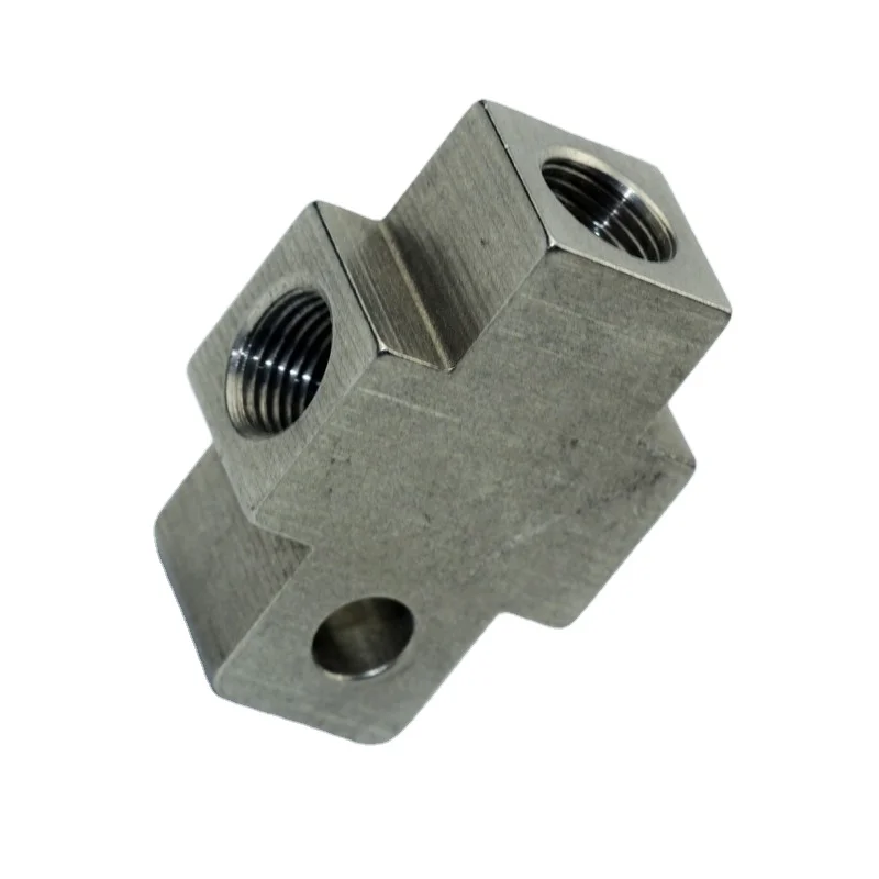 SUS 3-way Female M10x1.0  AN3 Thread Tee block Splits Ptfe Brake hose Fitting end