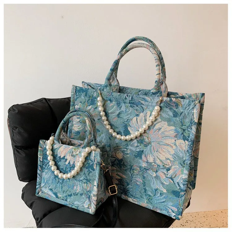 Нишевая женская сумка для хлеба 2021, модная балетная вышитая Хризантема, Женская тканевая сумка-тоут