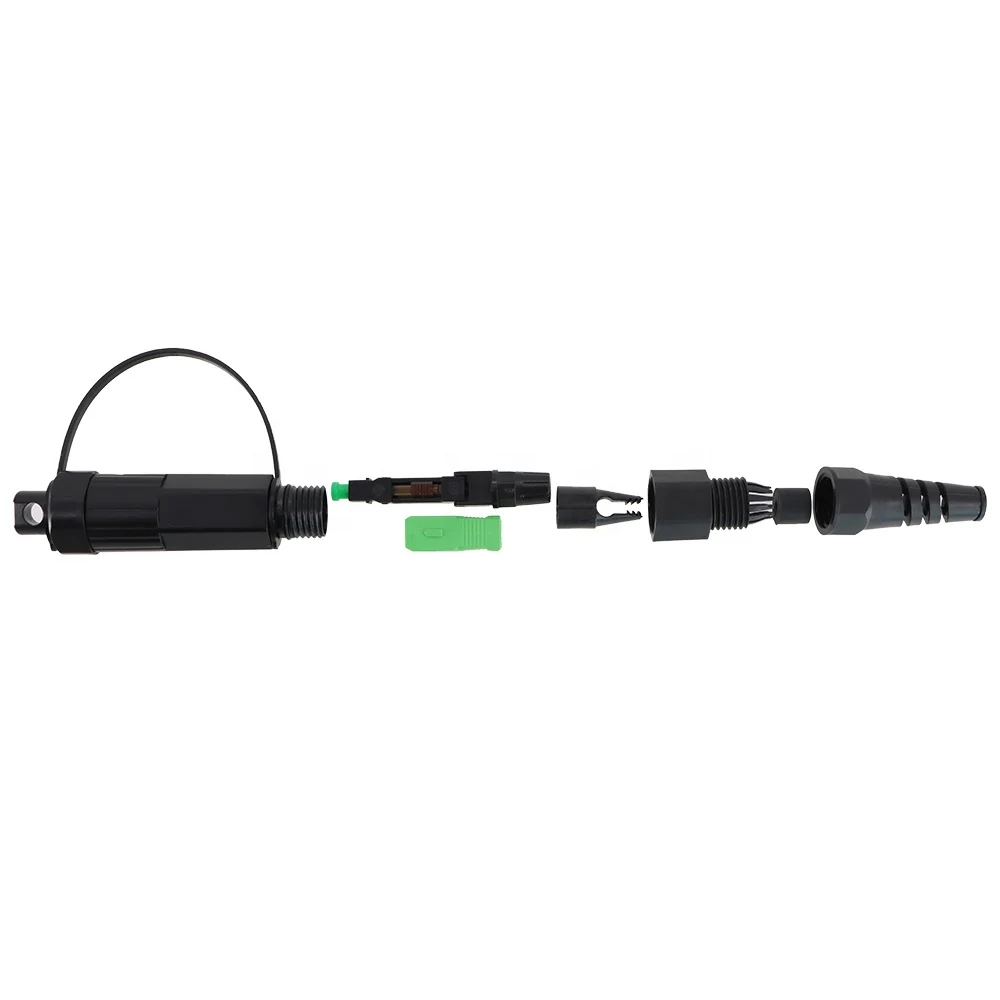 IP68 Waterproof FTTA Fast Connector Widely Used HW Mini SC Reinforced 2*3 Flat Drop Cable Spiral Bayout Fast Connector