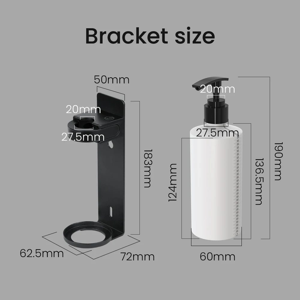 2023 Most Popular Magnetic Key Shower Soap Dispenser Brackets For Bathroom Plastic+Stainless Steel Shampoo and Shower Gel Holder
