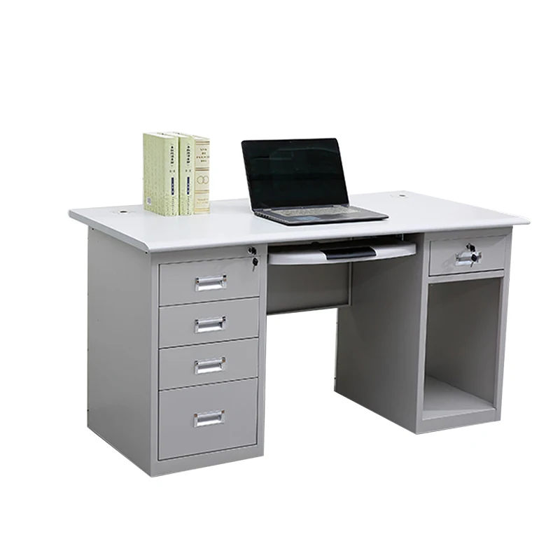 Steel Office Computer Desk With 5 Drawers Metal Office Equipment Workstation Office Equipment Desk