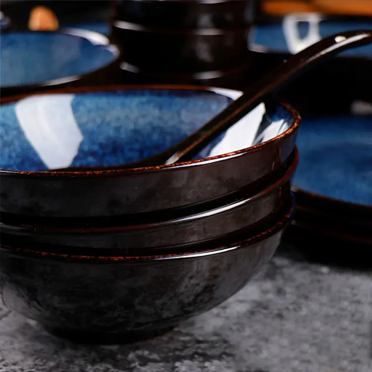 16 шт. лучшая керамическая посуда яркого цвета, желтая и черная керамическая посуда