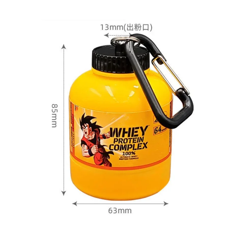 Promotional plastic portable mini whey protein powder container carabiner keychain