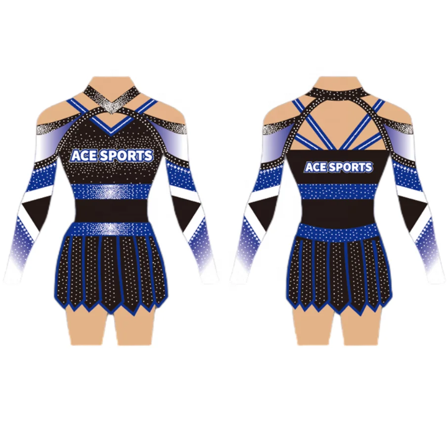 One stop custom cheerleader uniforms  Youth cheer Cheerleading Uniforms all star cheer cheerleader uniform With AB rhinestones