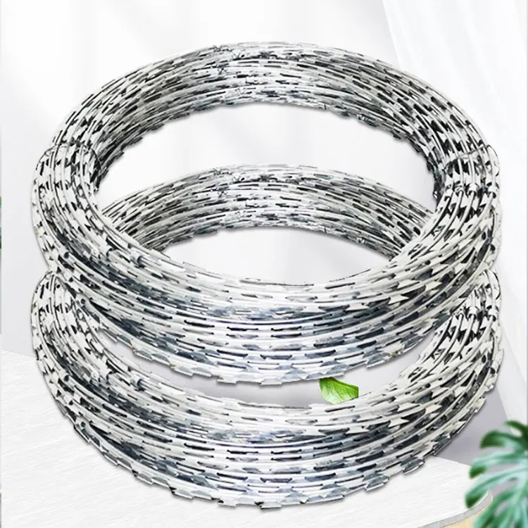 Manufacturer Galvanized Razor Wire concertina hot dipped galvanized razor barbed wire mesh
