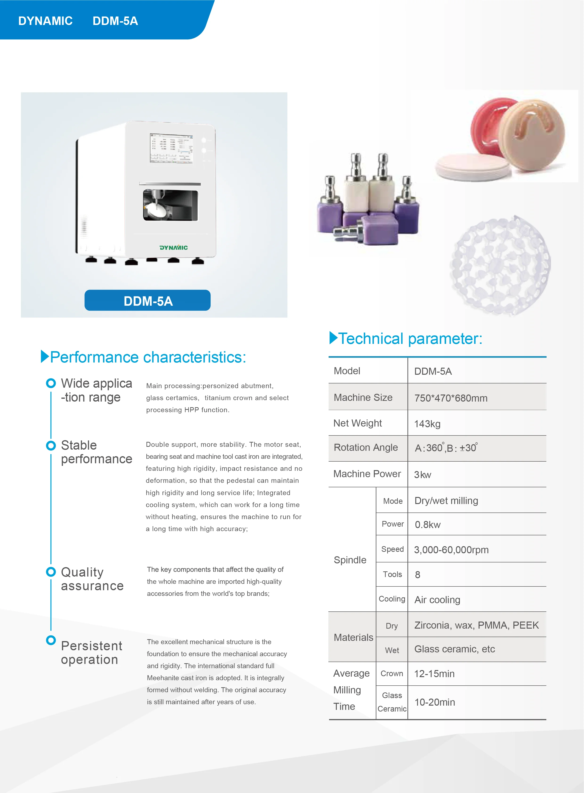 Durable Electric Cad Cam Dental Milling Machine for Glass Ceramic Prostheses With Customizable Metal, Plastic, and Steel Options