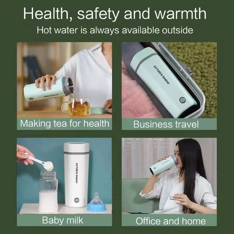 Portable 12V/24V Digital Control Water Boiler Bottle Keep Warm Function Heating Cup Kettle for Travel Household Vehicle Car Use