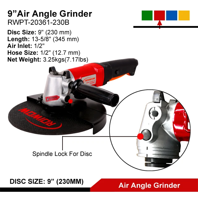 Cheap 9 Inch Professional Pneumatic Air Angle Grinder Tool Heavy Duty 230MM Air Angle Die Grinder Polisher Sanding Disc Machine