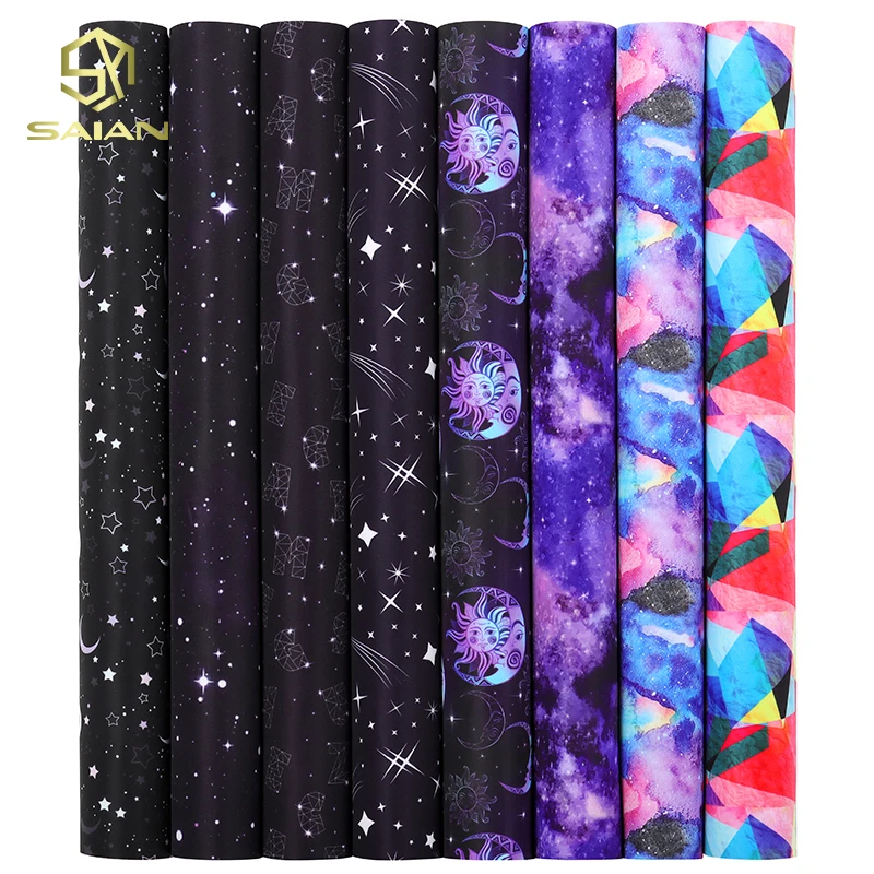 Custom Waterproof Starry Sky Series Design Digital Printed Polyester Memory Composite Fabric For Clothing Toy Garment Bag