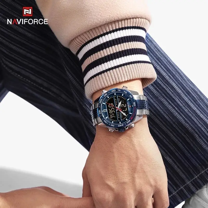 NAVIFORCE 9195 High Quality Male Quartz Men Wrist Watches Alloy Chronograph Cheapest Watch Men Watch 2022