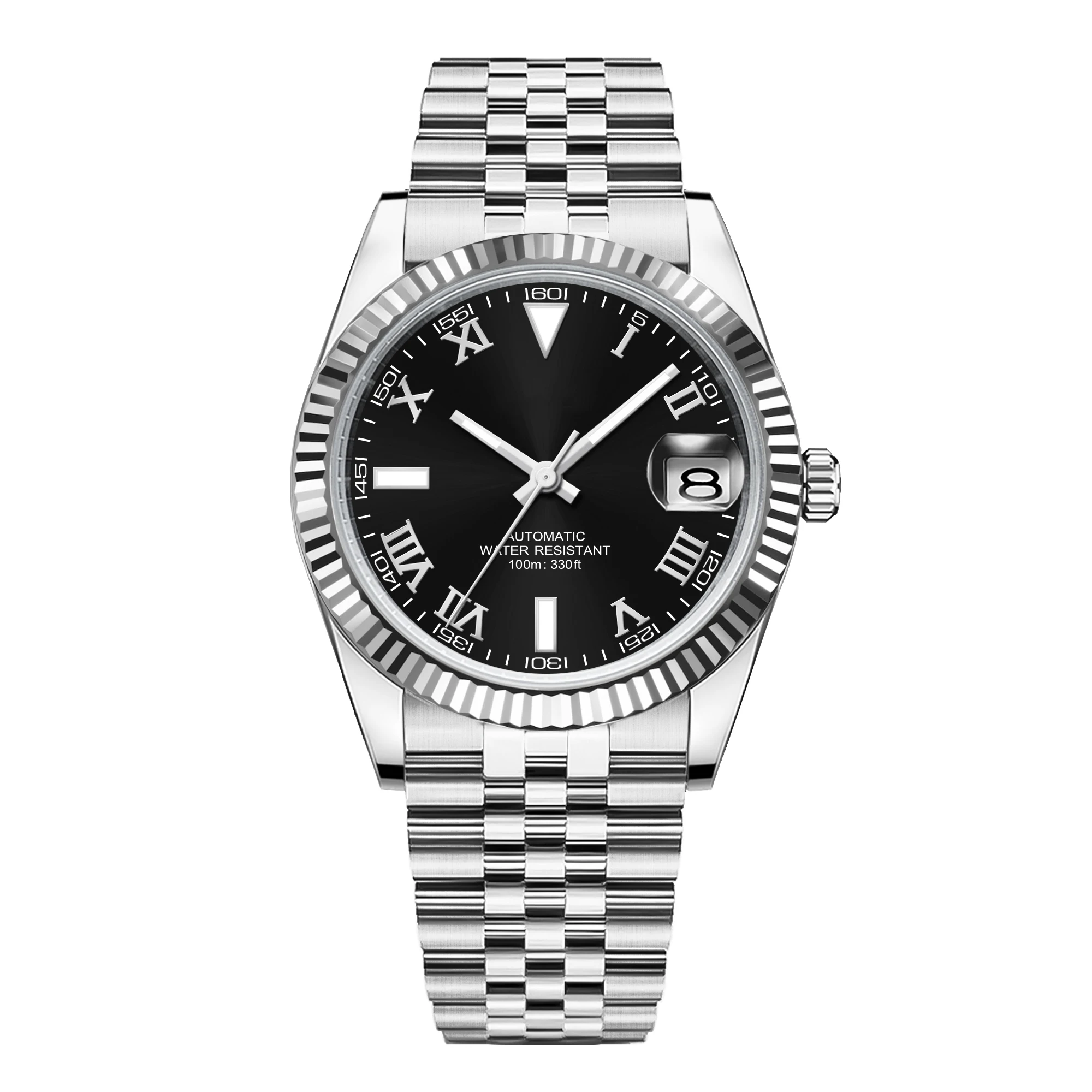 High Quality China Factory dates just 36mm Sapphire Glass Luminous Diver Automatic NH35A Custom Logo Luxury Men Mechanical Watch