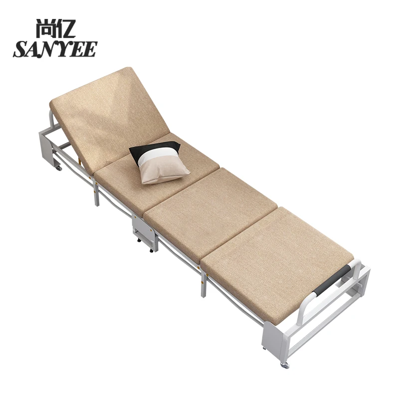 SY-2109A Office furniture lunch break bed foldable with foam mattress and wheels