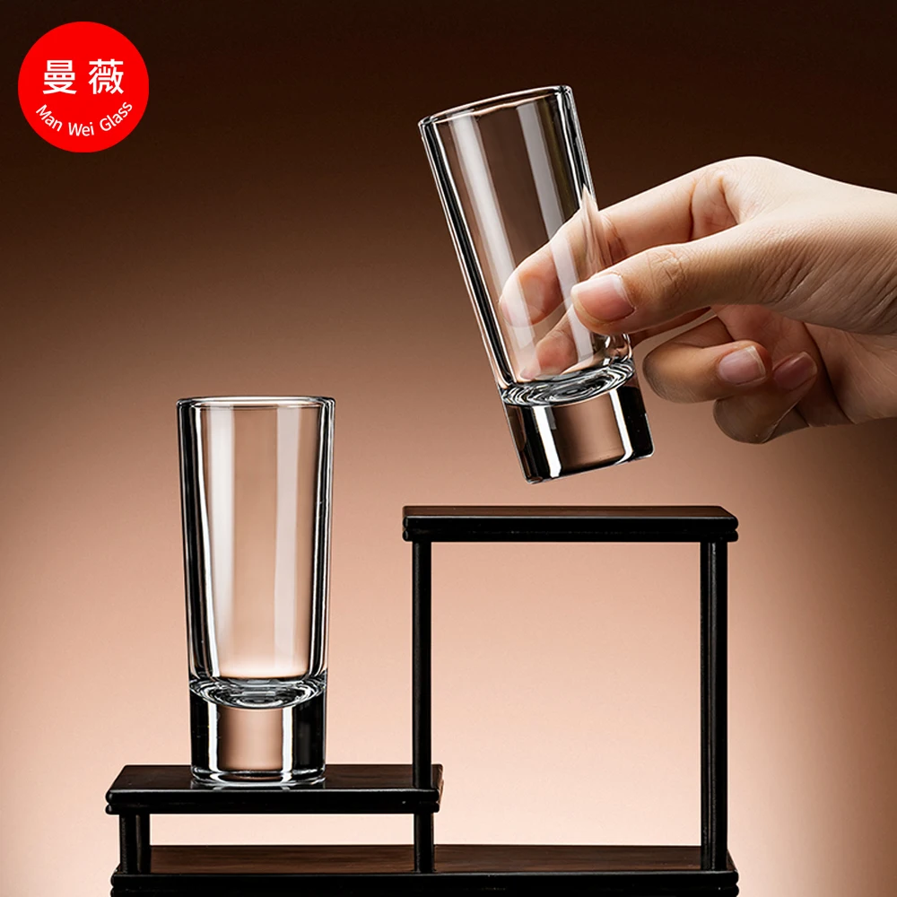 Wholesale Custom Logo Whiskey Shot Glasses 2oz 3.5oz Highball Drinking Glasses with Heavy Base Coffee Shot Glass for Beer Wine